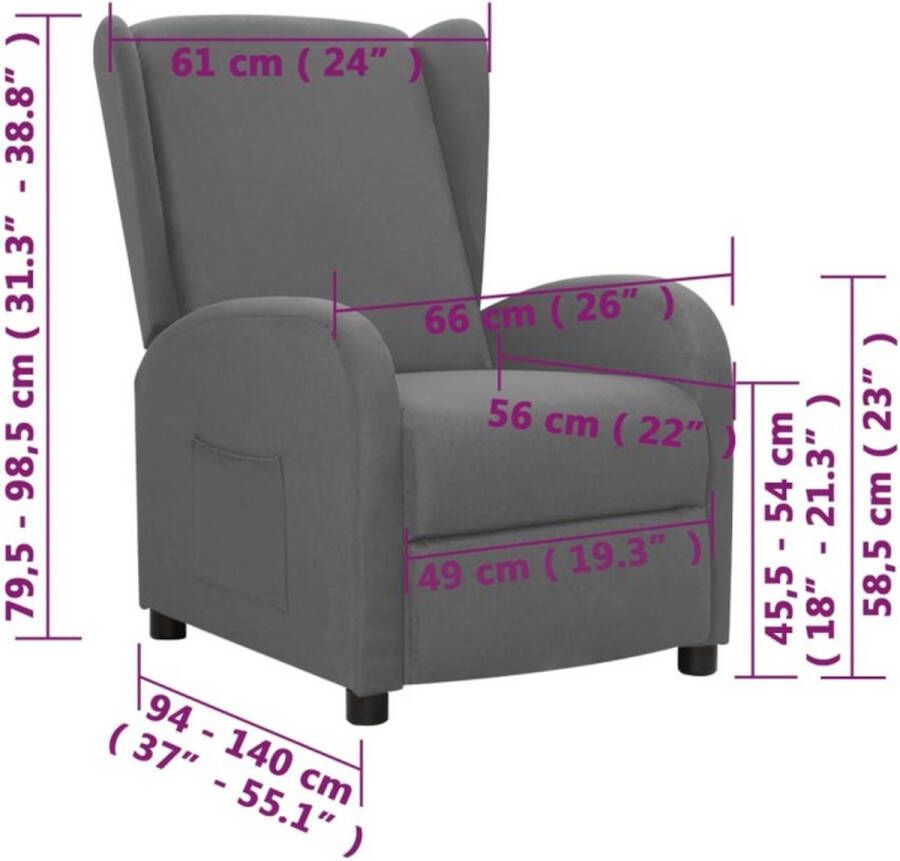 VidaXL Sta-op-stoel verstelbaar stof lichtgrijs