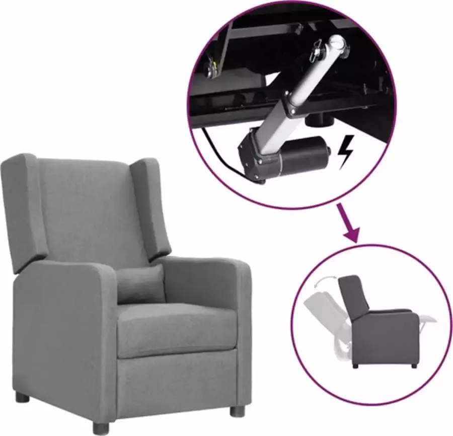 VIDAXL Sta-op-stoel verstelbaar stof lichtgrijs