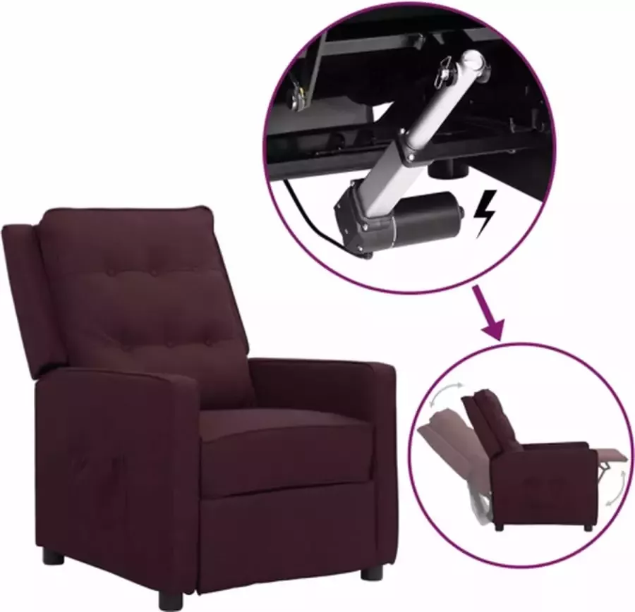 VIDAXL Sta-opstoel verstelbaar stof paars - Foto 2