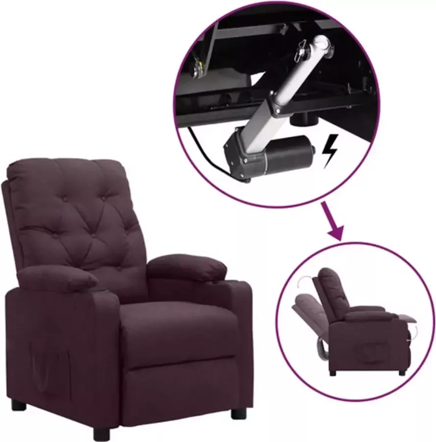 VIDAXL Sta-opstoel verstelbaar stof paars