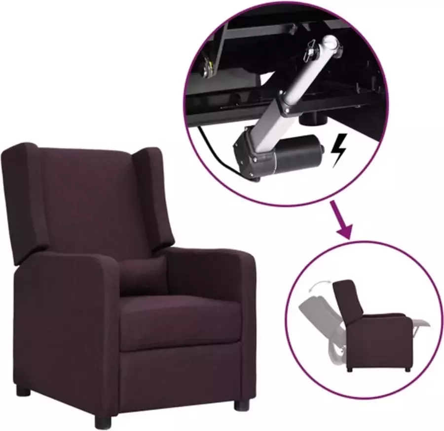 VIDAXL Sta-opstoel verstelbaar stof paars - Foto 1