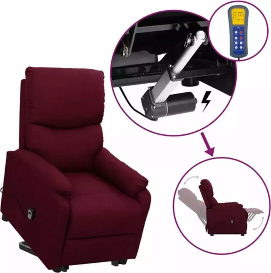 VIDAXL Sta-opstoel verstelbaar stof paars - Foto 1
