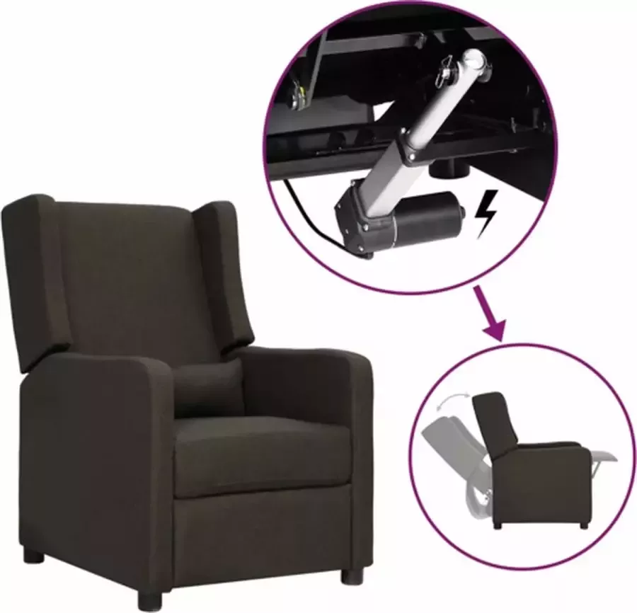 VIDAXL Sta-opstoel verstelbaar stof taupe