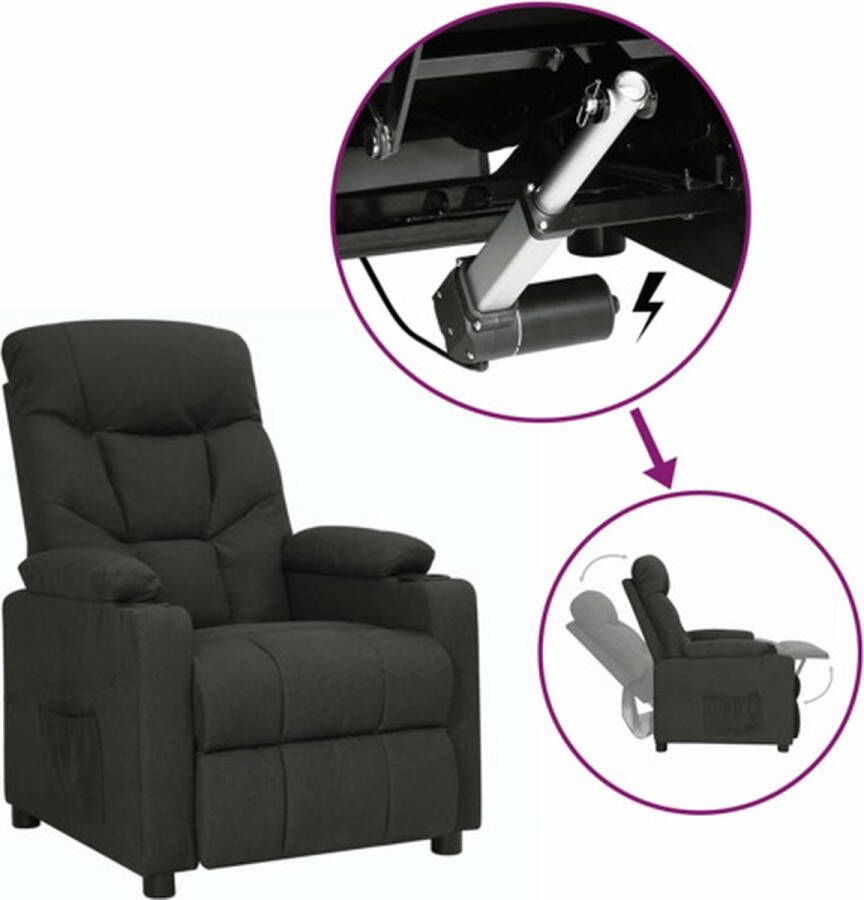 VidaXL Sta-opstoel verstelbaar stof zwart