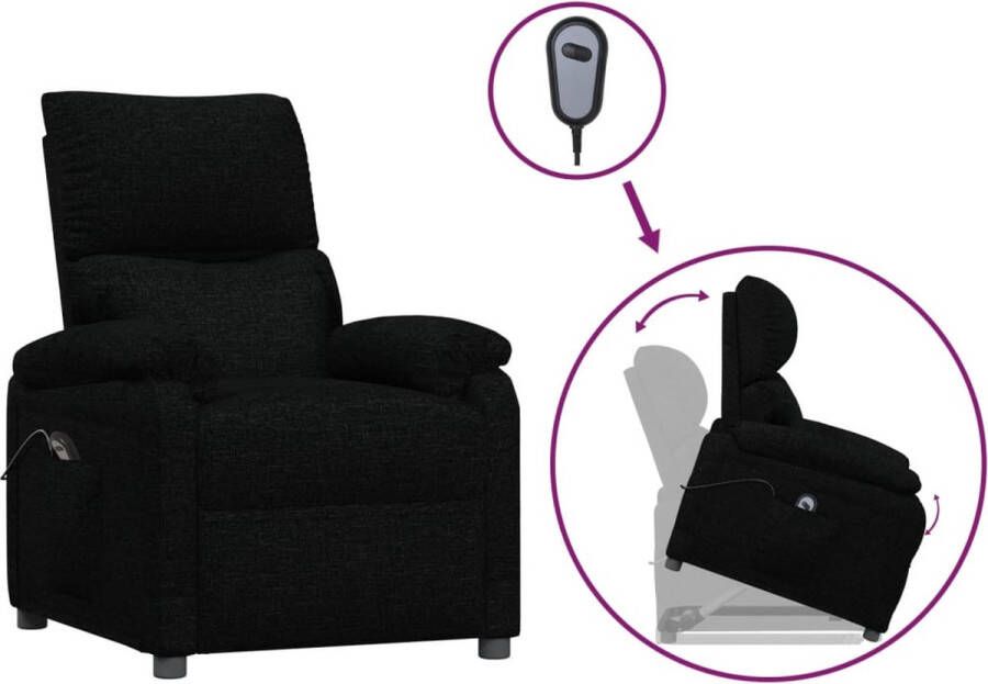 VidaXL Sta-opstoel verstelbaar stof zwart