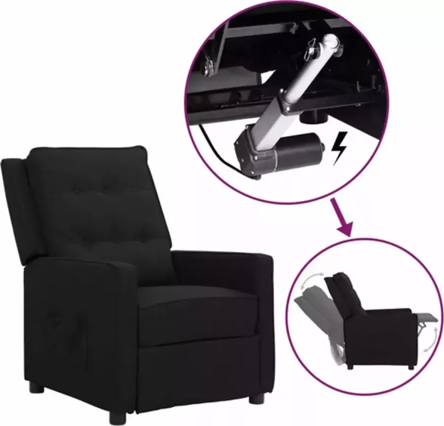 VIDAXL Sta-opstoel verstelbaar stof zwart