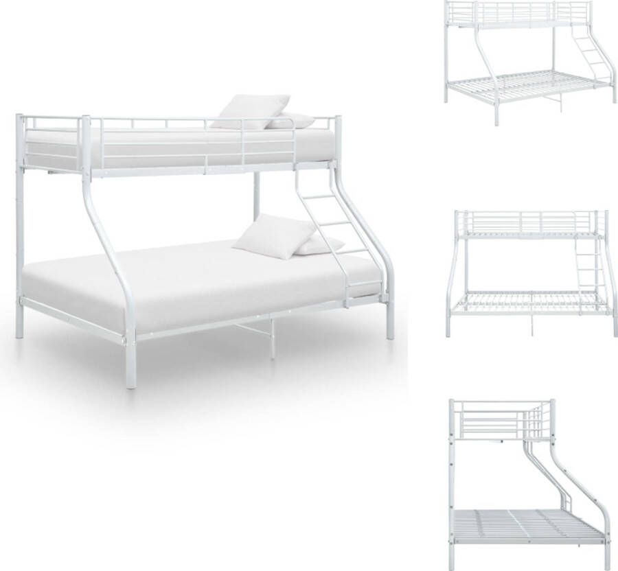 VidaXL Stapelbed Metaal 152 cm hoog 97.5 x 210 cm Bovenste bed 147.5 x 210 cm Onderste bed