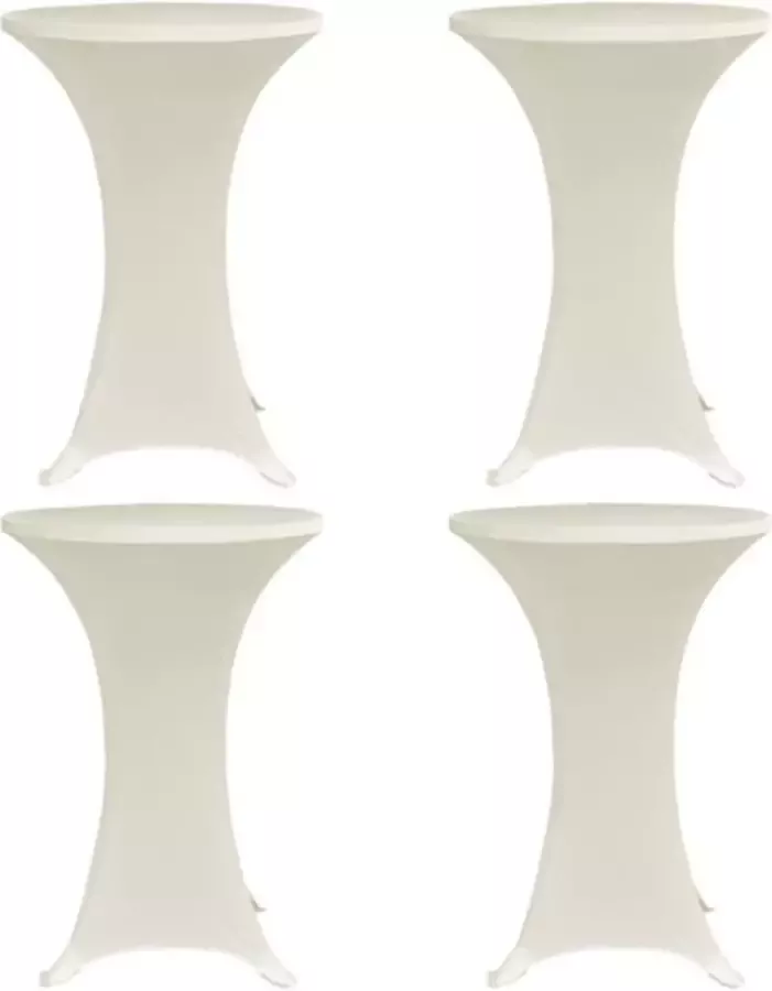 VidaXL Statafelhoes 4 st stretch Ø80 cm crème