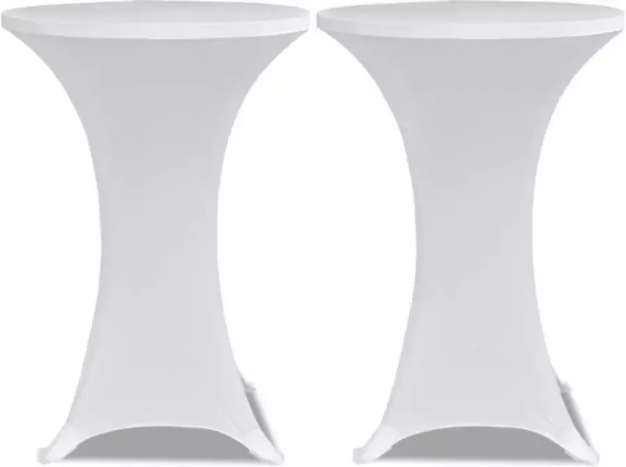 VidaXL Statafelhoes Stretch Ø60cm Wit (2 stuks)