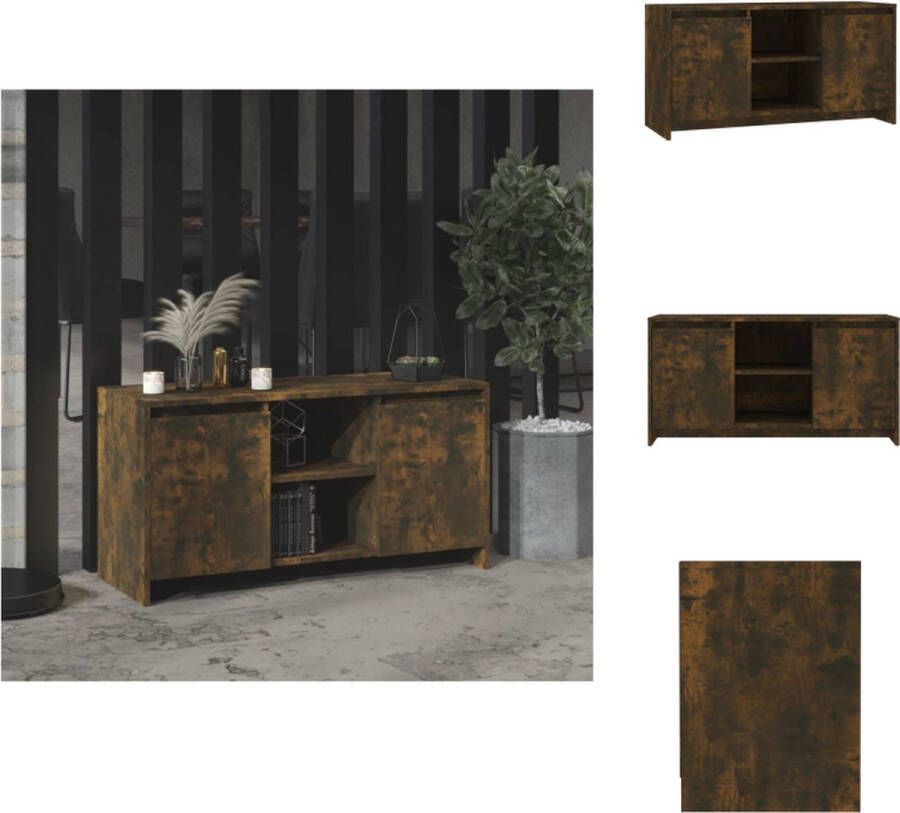 VidaXL Tv-meubel Tv-meubelen Tv-kast Televisiemeubel Tv-meubel 102x37 5x52 5 cm bewerkt hout gerookt eikenkleurig - Foto 2
