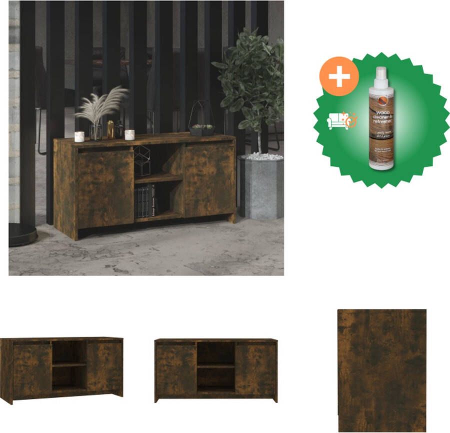 VidaXL Tv-meubel 102x37-5x52-5 cm spaanplaat gerookt eikenkleurig Kast Inclusief Houtreiniger en verfrisser