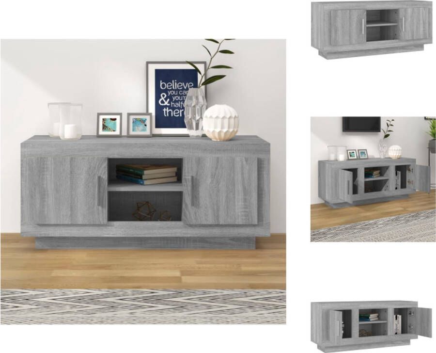 VidaXL Tv-meubel Tv-meubelen Televisiekast Stereokast Tv-meubel 102x35x45 cm bewerkt hout grijs sonoma eikenkleurig - Foto 2
