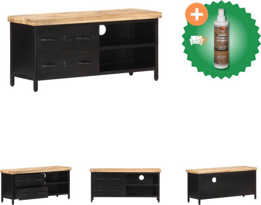 VidaXL stereokast houten tv-meubel 90 x 30 x 41 cm zwart Kast Inclusief Houtreiniger en verfrisser