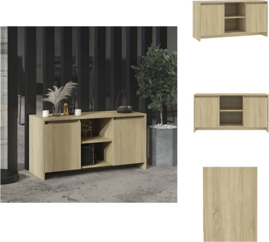 VidaXL Tv-meubel Tv-meubelen Tv-kast Televisiemeubel Tv-meubel 102x37 5x52 5 cm bewerkt hout sonoma eikenkleurig - Foto 2