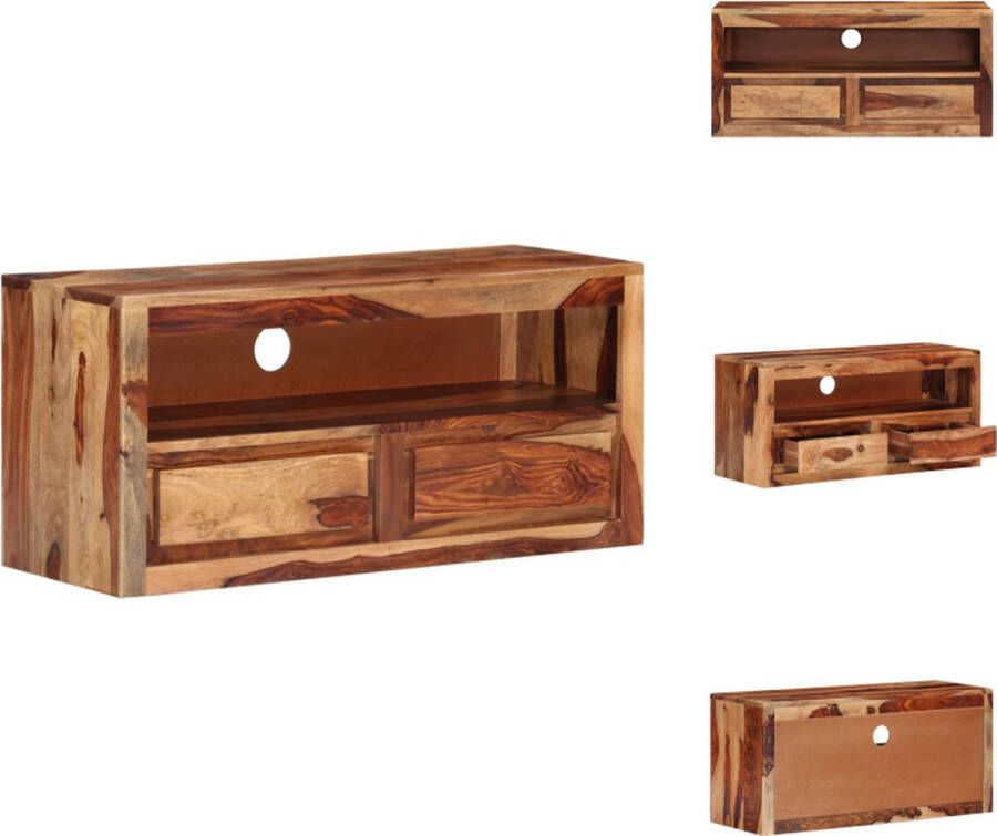 VidaXL Stereokast Vintage Houten Televisiemeubel 88 x 30 x 40 cm Massief Sheeshamhout Kast