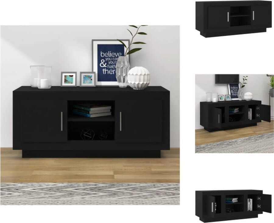 VidaXL Tv-meubel Tv-meubelen Televisiekast Stereokast Tv-meubel 102x35x45 cm bewerkt hout zwart