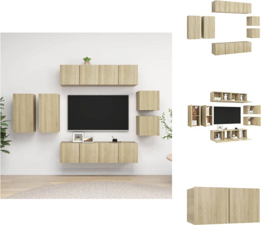 VidaXL Stereokasten TV Meubelset Sonoma Eiken 2x 30.5x30x30cm 2x 30.5x30x60cm 4x 60x30x30cm Kast