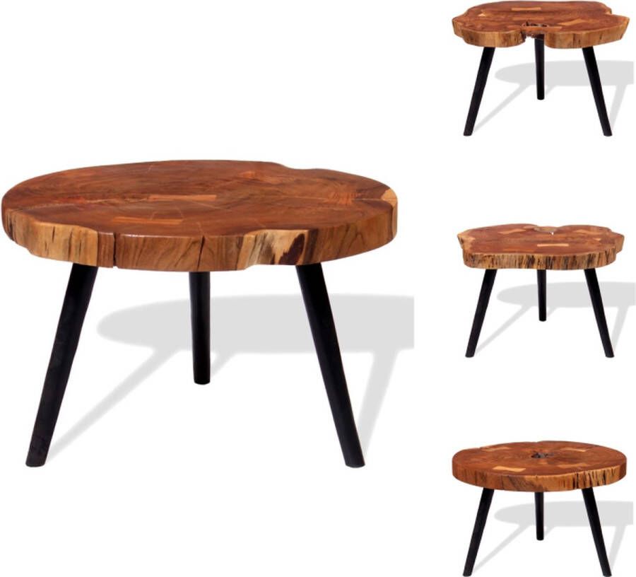 VidaXL Salontafel Salontafels Tafel Tafels Salontafel boomstam (55-60)x40 cm massief acaciahout