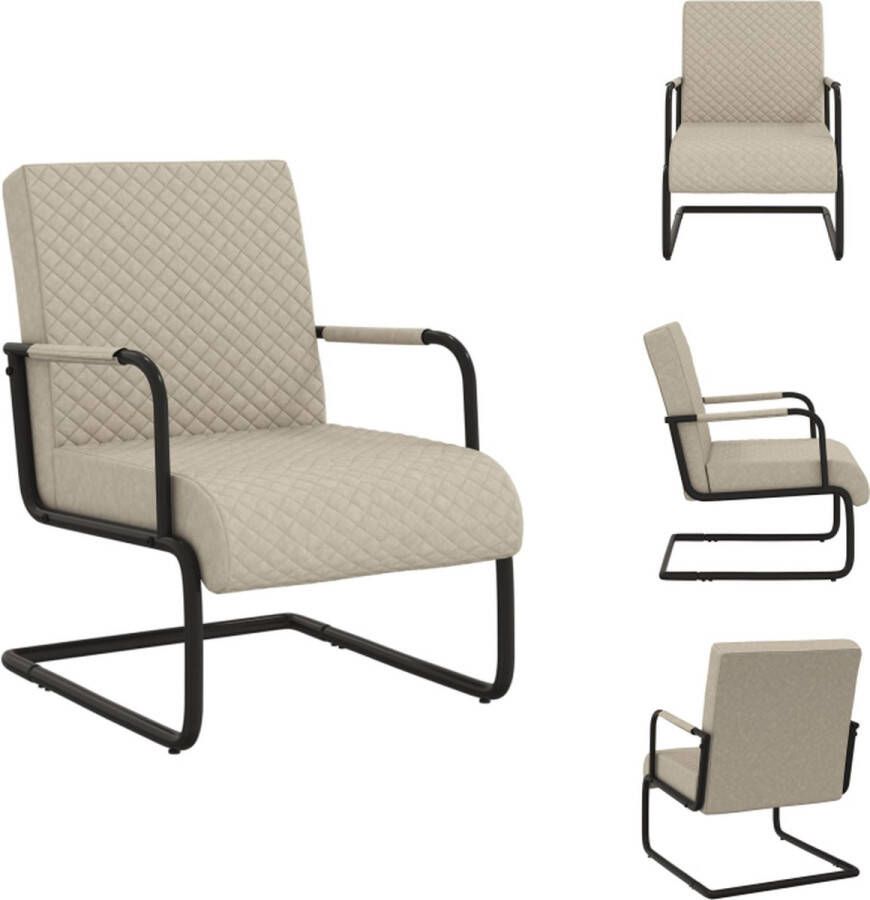 VidaXL Stoel Industrieel 64.5 x 77 x 88.5 cm Lichtgrijs Zwart Kunstleer Metaal Fauteuil - Foto 2