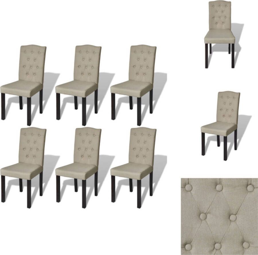 VidaXL Eetkamerstoel Eetkamerstoelen Keukenstoelen Keukenstoel Eetkamerstoelen 6 st stof camel