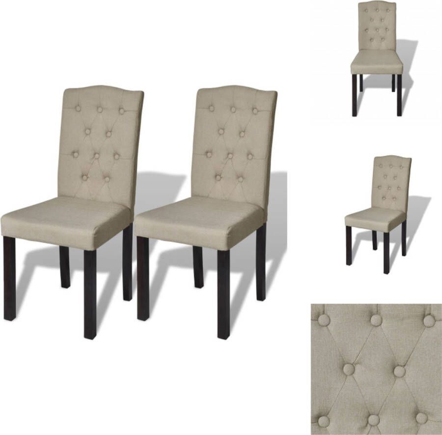 VidaXL Eetkamerstoel Eetkamerstoelen Keukenstoelen Keukenstoel Eetkamerstoelen 2 st stof camel - Foto 2