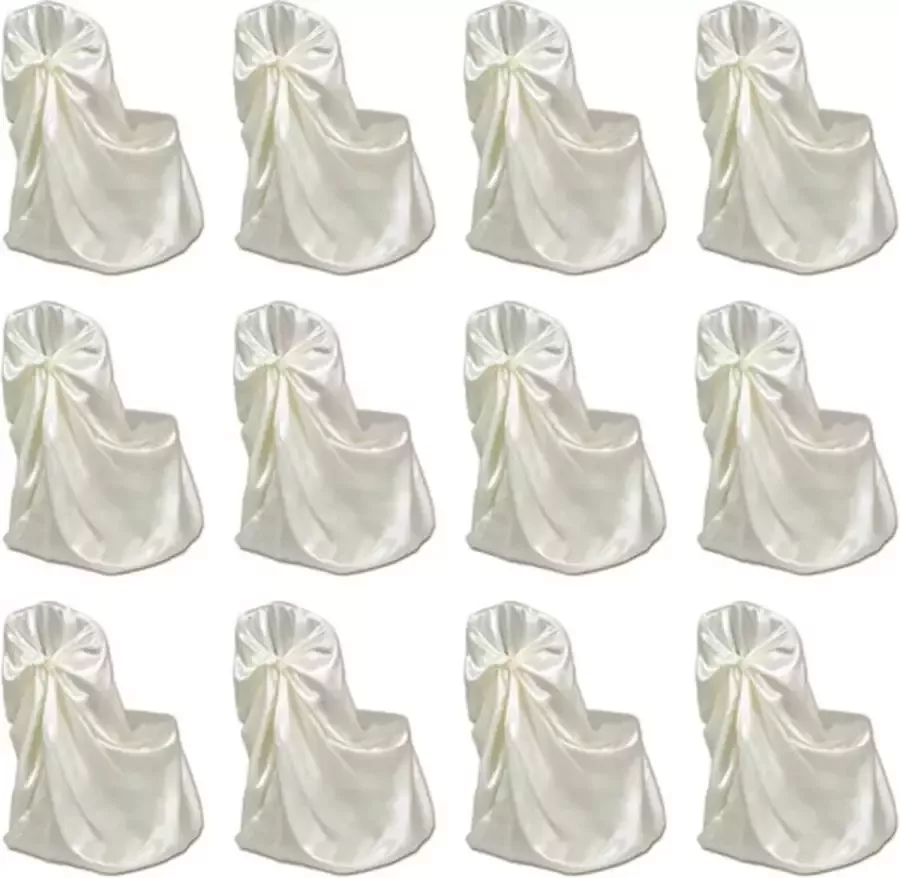 VidaXL Stoelhoes voor bruiloft 12 st crème