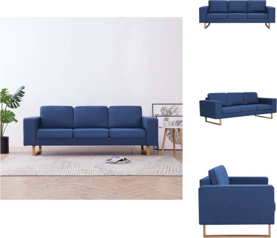 VidaXL Stoffen Bank 3-zits Blauw 200x82x75cm Comfortabel en duurzaam Bank