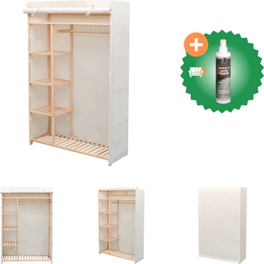 VidaXL Stoffen Kledingkast 110x40x170 cm Stof Grenenhout Kast Inclusief Reiniger