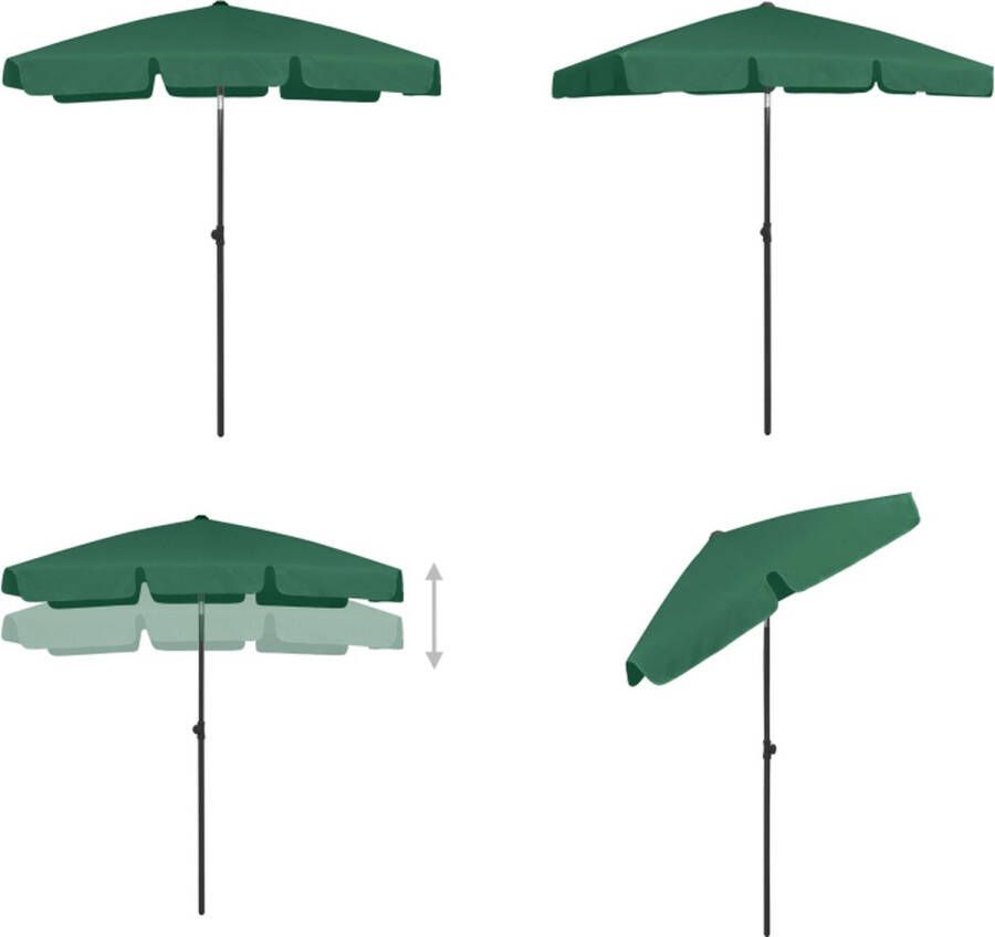 VidaXL Strandparasol 180x120 cm groen Strandparasol Strandparasols Parasol Parasols