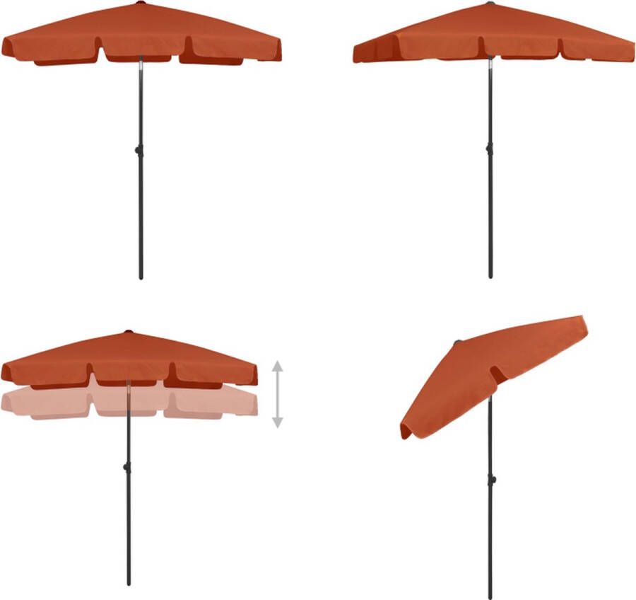 VidaXL Strandparasol 180x120 cm terracottakleurig Strandparasol Strandparasols Parasol Parasols