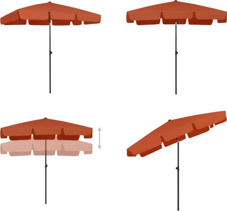 VidaXL Strandparasol 200x125 cm terracotta Strandparasol Strandparasols Parasol Parasols