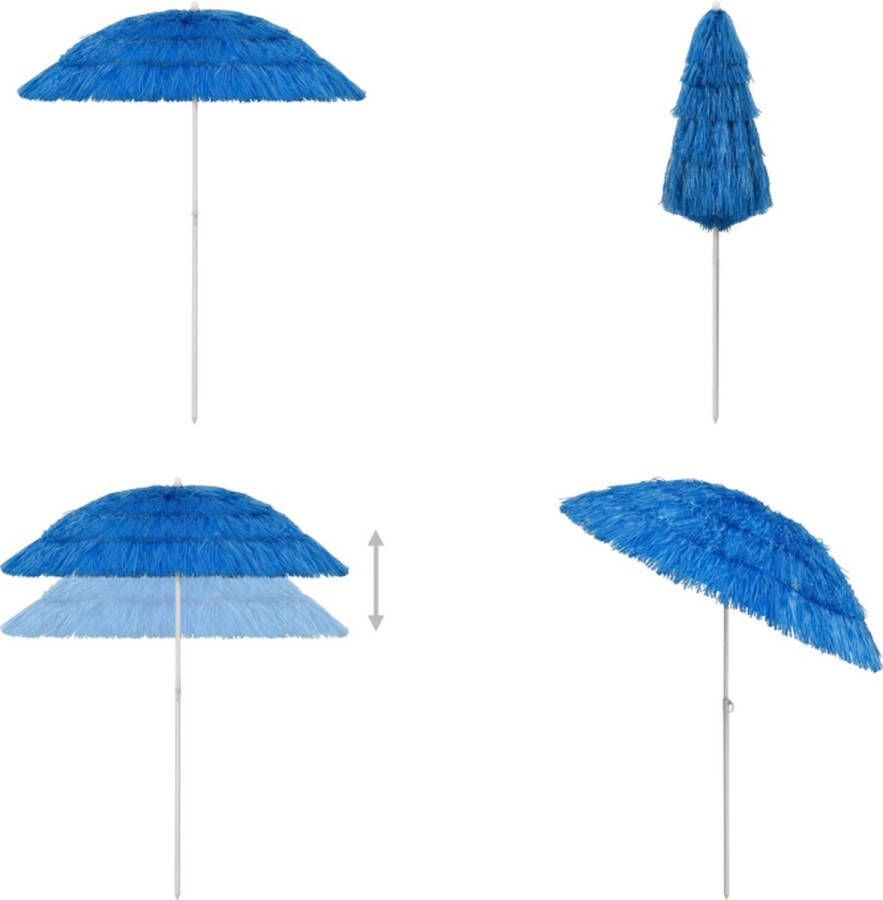VidaXL Strandparasol Hawaï 180 cm blauw Hawaï Strandparasol Hawaï Strandparasols Parasol Parasols