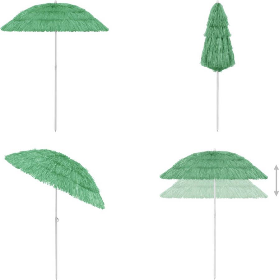 VidaXL Strandparasol Hawaï 180 cm groen Zonnescherm Parasols Tuinset Buitenschilderij Zomerdecoratie Beachparty Strandaccessoires Huren Hawaï Strandparasol Hawaï Strandparasols Parasol Tuinparasol