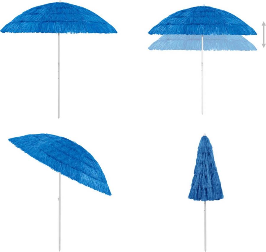 VidaXL Strandparasol Hawaï 240 cm blauw Hawaï Strandparasol Hawaï Strandparasols Parasol Parasols