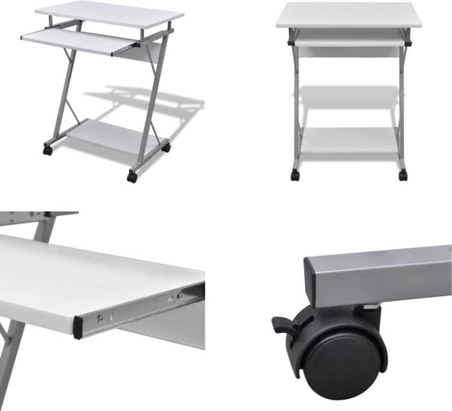 VidaXL Studenten computerbureau 60 x 40 x 74 cm (wit) Bureau Computerbureau Computer Bureau PC Bureau