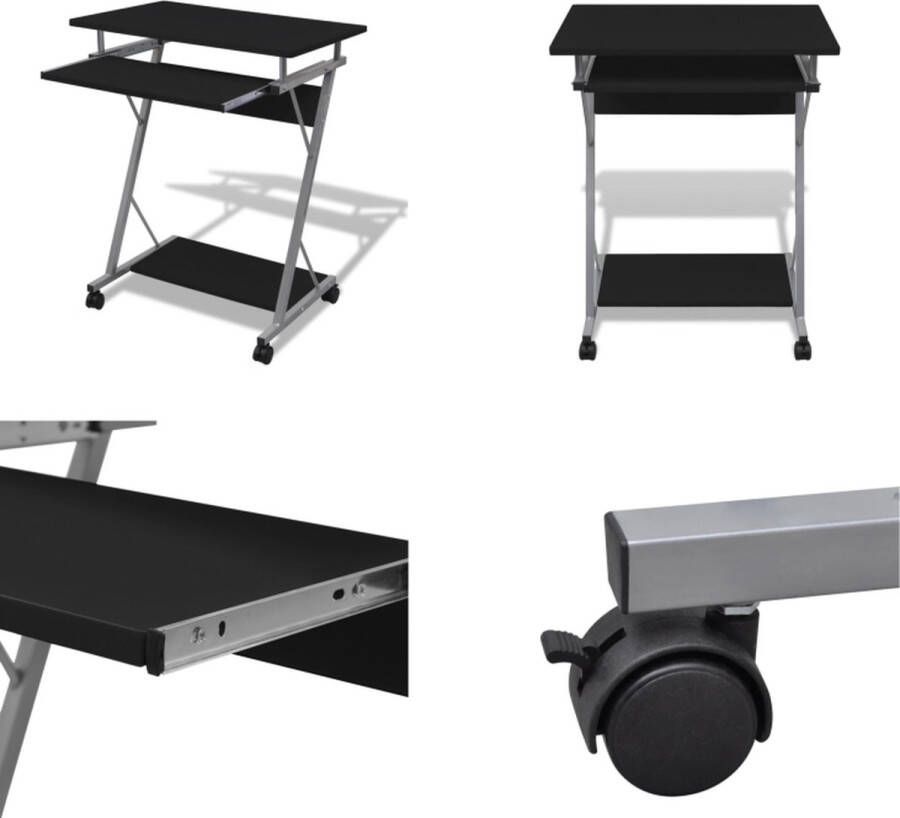 VidaXL Studenten computerbureau 60 x 40 x 74 cm (zwart) Bureau Computerbureau Computer Bureau PC Bureau