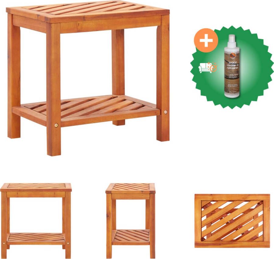 VidaXL Tafel Acaciahout 45 x 33 x 45 cm Waterbestendig Tafel Inclusief Houtreiniger en verfrisser