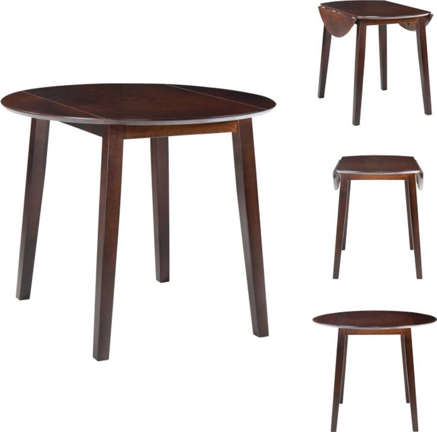 VidaXL Eetkamertafel Eetkamertafels Eetkamer Tafel Eetkamer Tafels Eettafel inklapbaar rond MDF bruin