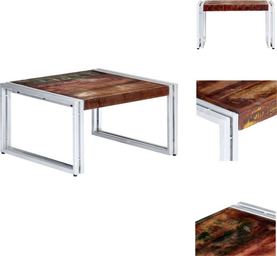 VidaXL Salontafel Salontafels Houten Salontafel Houten Salontafels Salontafel 60x60x35 cm massief gerecycled hout