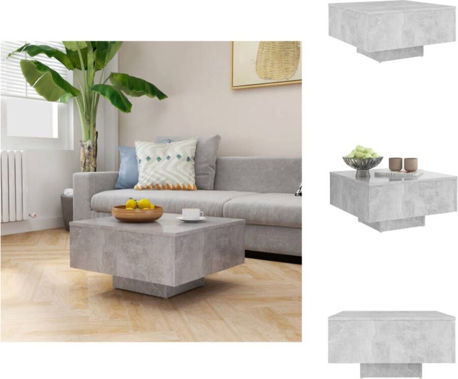 VidaXL Salontafel Salontafels Koffietafel Koffietafels Salontafel 60x60x31 5 cm bewerkt hout betongrijs