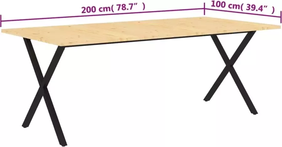 VidaXL -Tafelblad-200x100x2 5-cm-massief-grenenhout - Foto 2