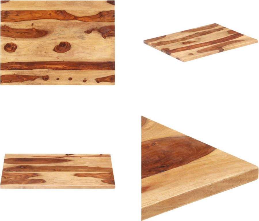 VidaXL Tafelblad 25-27 mm 70x80 cm massief sheeshamhout Tafelblad Tafelbladen Vervangende Tafelblad Vervangende Tafelbladen - Foto 1