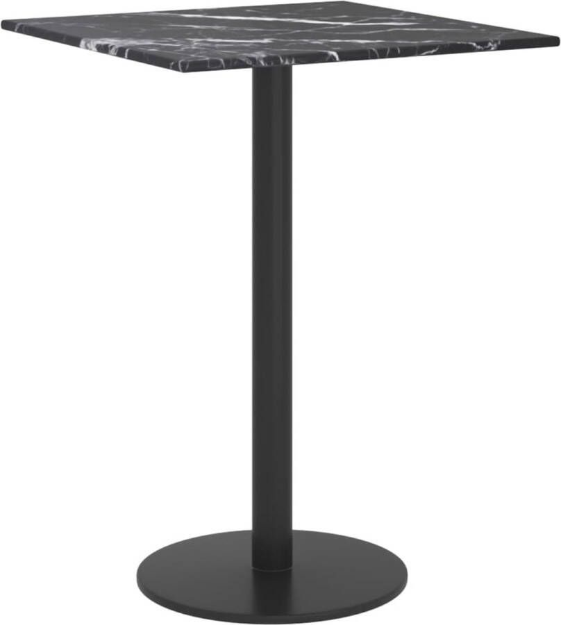 VidaXL -Tafelblad-30x30-cm-6-mm-gehard-glas-met-marmeren-design-zwart