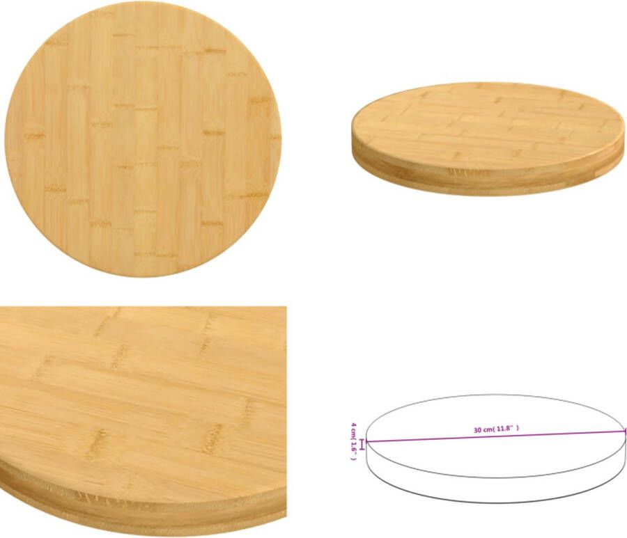 VidaXL Tafelblad Ã˜ 30x2 5 cm bamboe - Foto 5