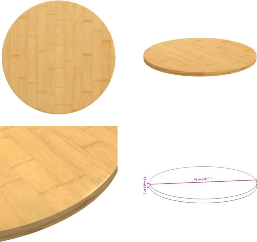 VidaXL Tafelblad Ã˜ 30x2 5 cm bamboe - Foto 3