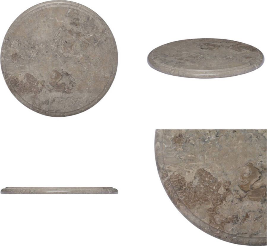 VidaXL Tafelblad Ø40x2-5 cm marmer grijs Tafelblad Tafelbladen Vervangend Tafelblad Vervangende Tafelbladen