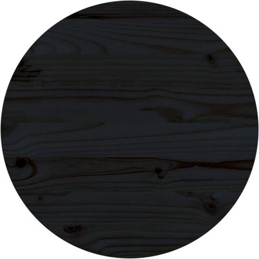 VidaXL -Tafelblad-Ø50x2 5-cm-massief-grenenhout-zwart - Foto 1