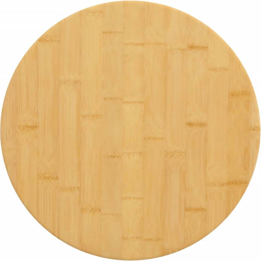 VidaXL Tafelblad O 50 cm Bamboe Gelakt Bamboetafelblad Salontafel Bijzet Tafellab Bartafel Tv Tafel Nachtstand Boekenplank Tafel Blad Eco Vriendelijk Duurzaam Naturel - Foto 2