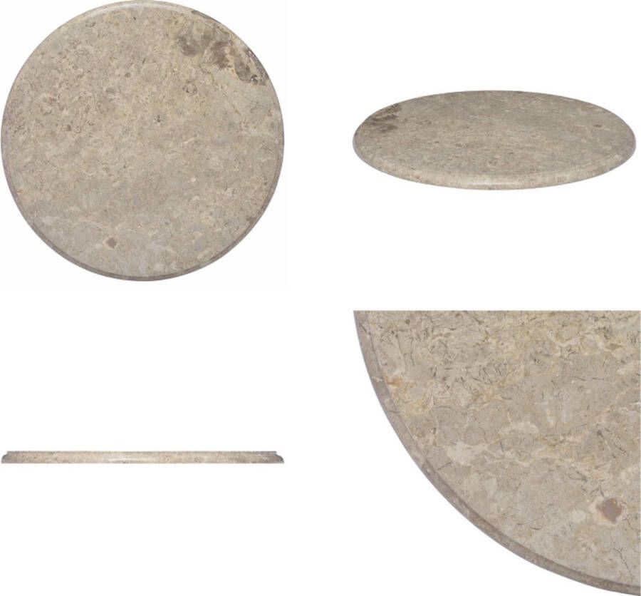 VidaXL Tafelblad Ø60x2 5 cm marmer grijs Tafelblad Tafelbladen Vervangend Tafelblad Vervangende Tafelbladen