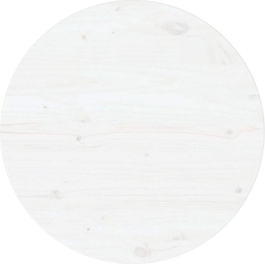 VidaXL -Tafelblad-Ø60x2 5-cm-massief-grenenhout-wit